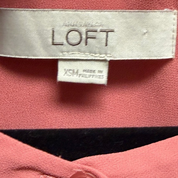 LOFT Pink Pleated Long Sleeve Blouse XS – Lace Trim, Feminine Work Top - Picture 5 of 7